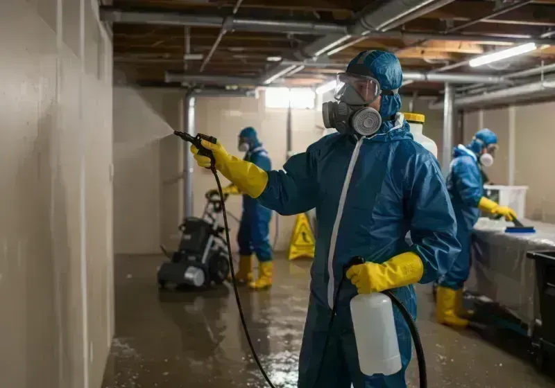 Basement Sanitization and Antimicrobial Treatment process in Wasco, IL