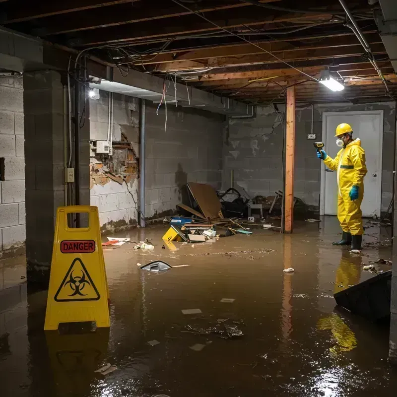 Flooded Basement Electrical Hazard in Wasco, IL Property